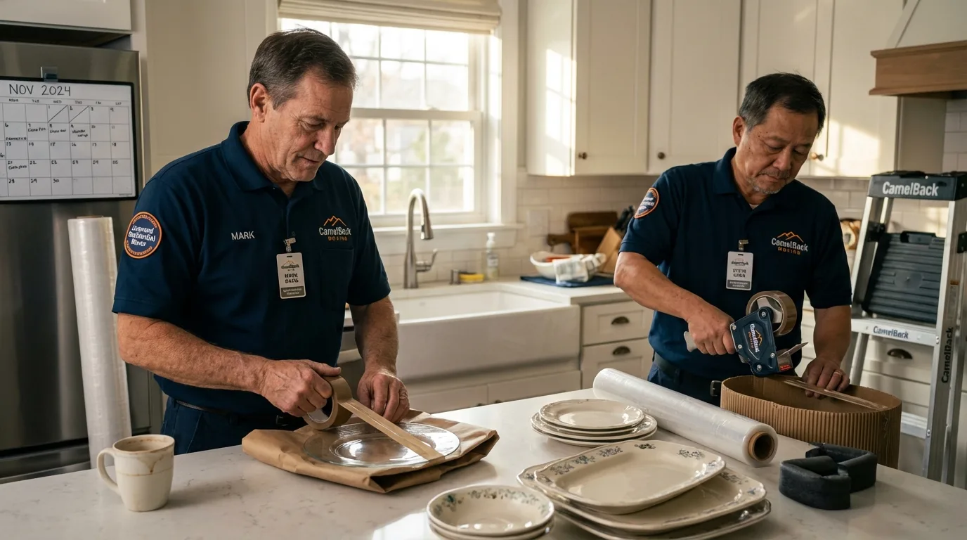 Professional crew packing kitchen dishware in Saint Anthony, ID