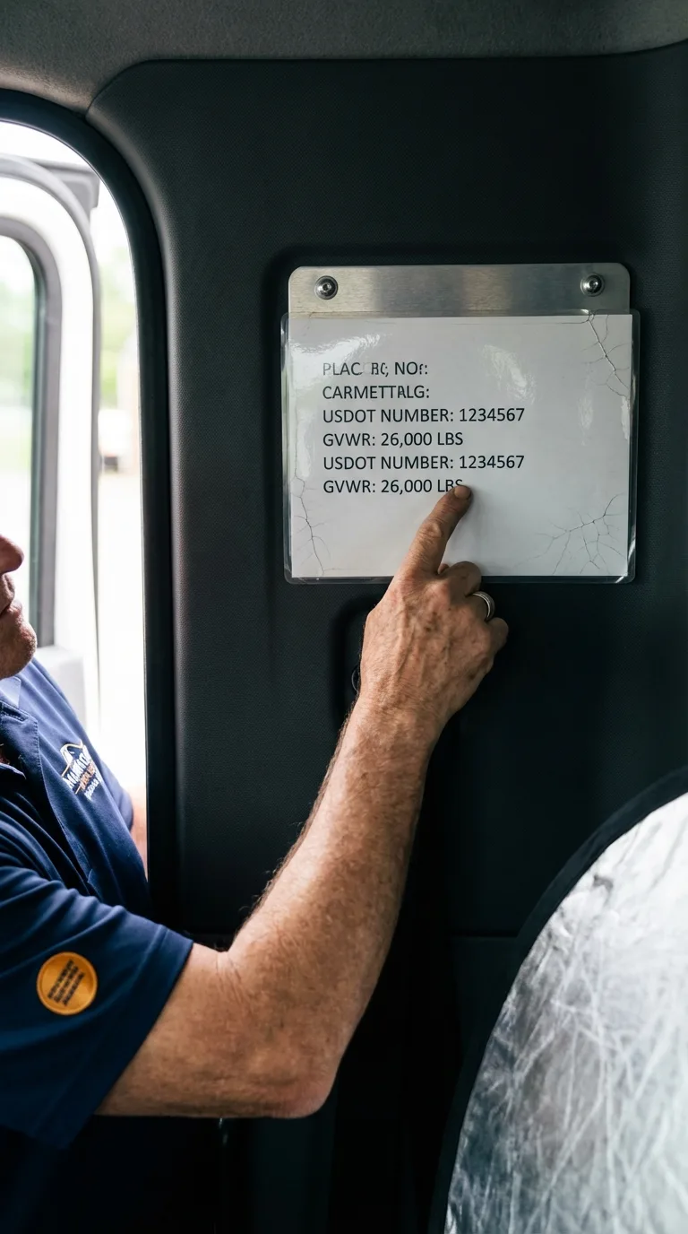 USDOT licensing placard verification in Saint Anthony